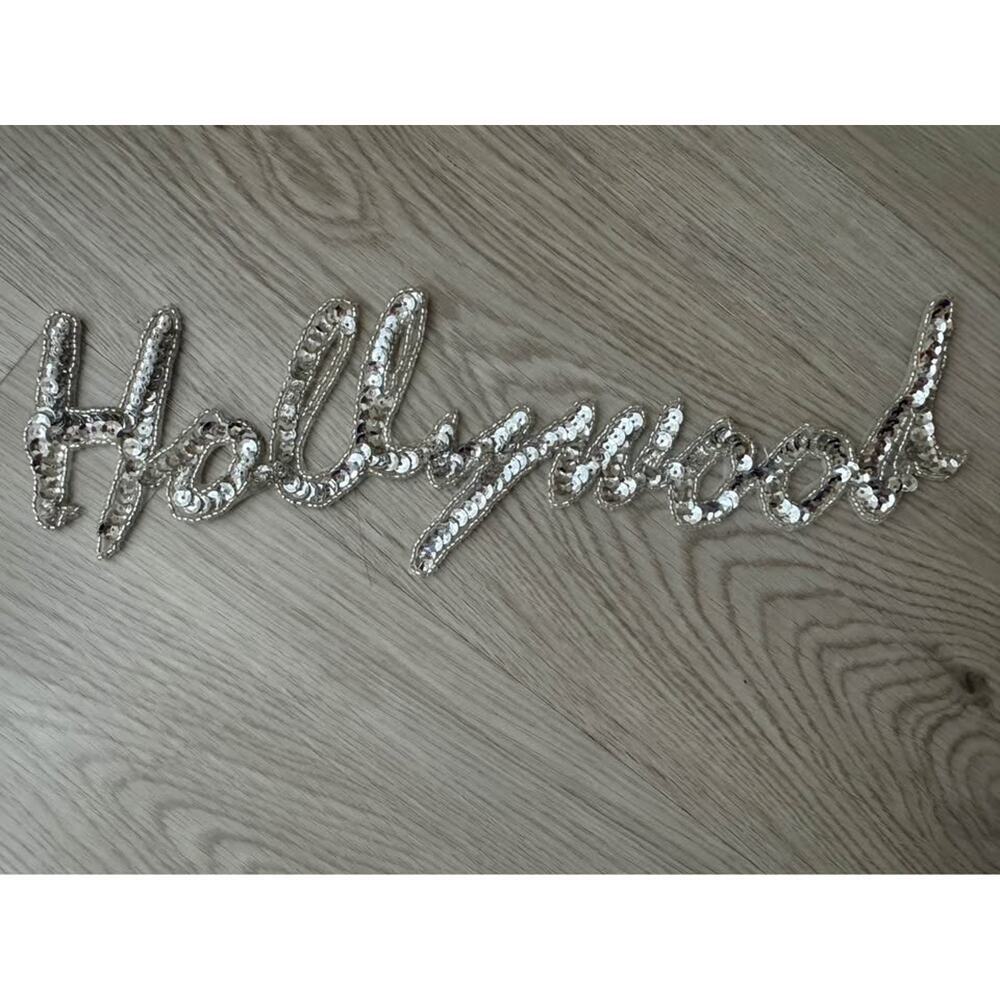 Hollywood Silver Sequin Appliqué Patch